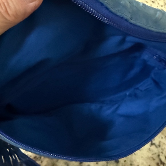 Makeup Junkie Blue Textured Crossbody Bag - Picture 4 of 5